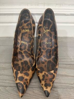 Christian Louboutin Leopard-Print Pointed Toe Pumps - Brown/Black